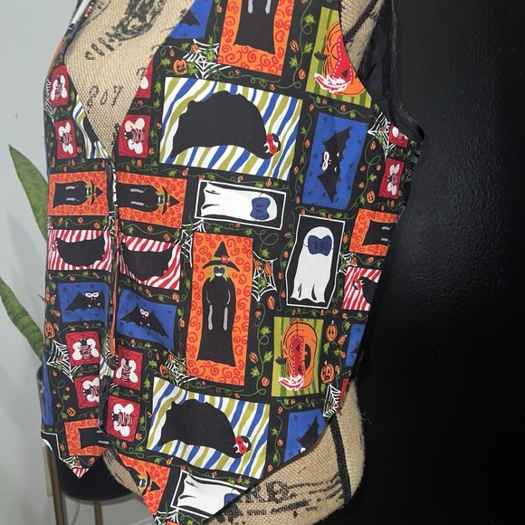 Basic Editions Medium Halloween Vest Ghosts Bats Novelty Holiday Costume Party - Picture 3 of 9